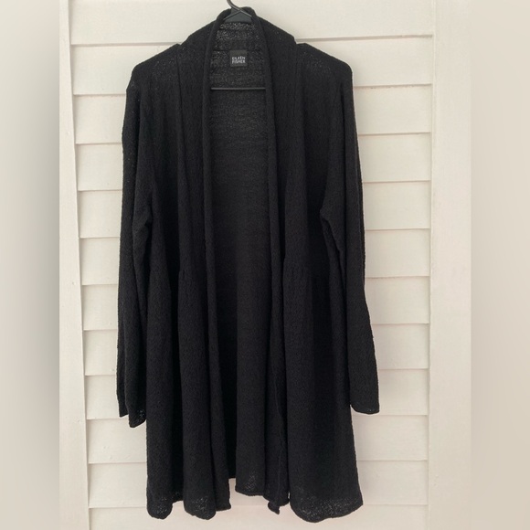 Eileen Fisher100% Wool Long Open Cardigan Size Medium